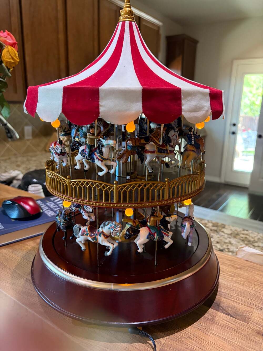 Vtg 1999 Mr. Christmas Double Decker Carousel Animated Musical In Original Box